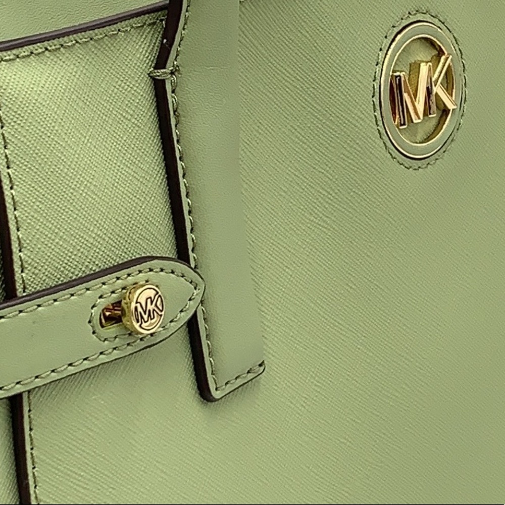 MICHAEL KORS CARMEN LARGE NORTH SOUTH TOTE LIGHT SAGE COLOR - Picture 15 of 15